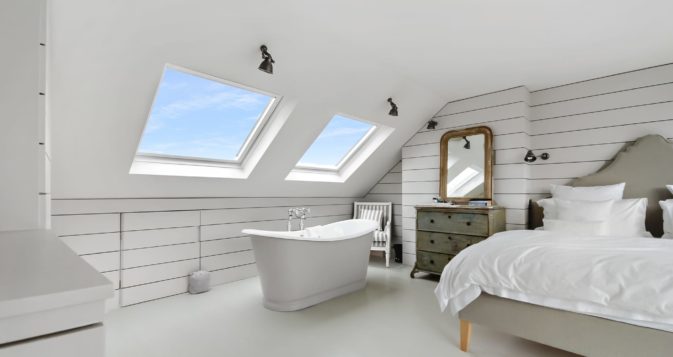 Rear Domer Loft Conversion bedroom with Velxu windows in Streatham, South West London, SW16