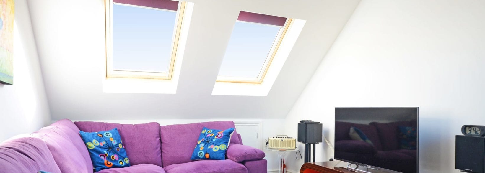 lovely living room with skylights in a Rear Dormer loft conversion in a home in Walthamstow East London, E17