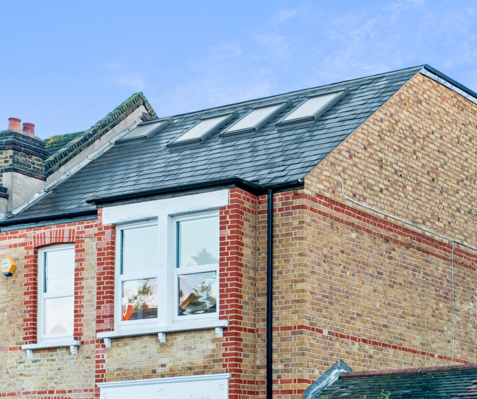 exterior view of a Hip to Gable & Dormer loft conversion, at a home in Hither Green South East London, SE12.