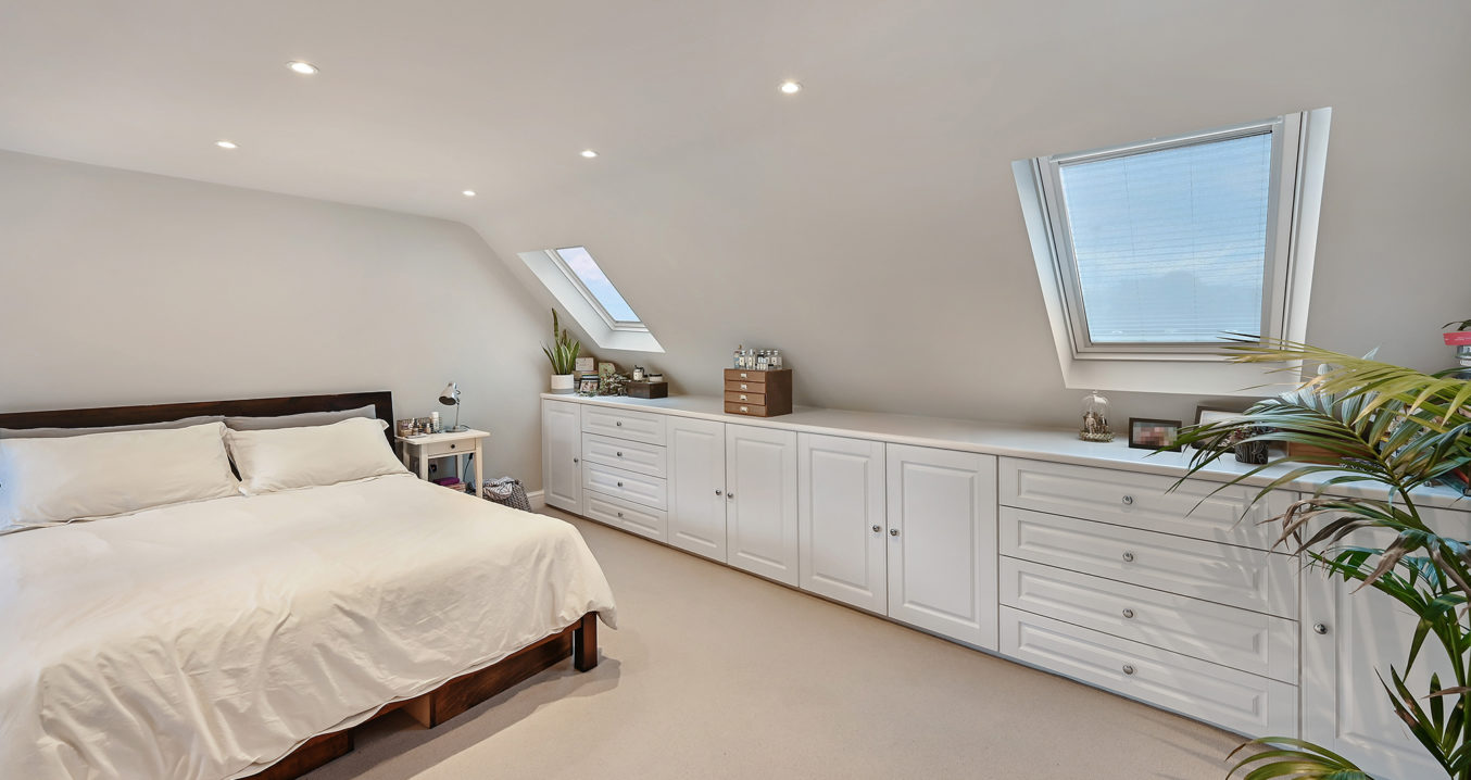 attractive built-in cupboards, part of an L-shaped Dormer loft conversion, in Hither Green South East London, SE6