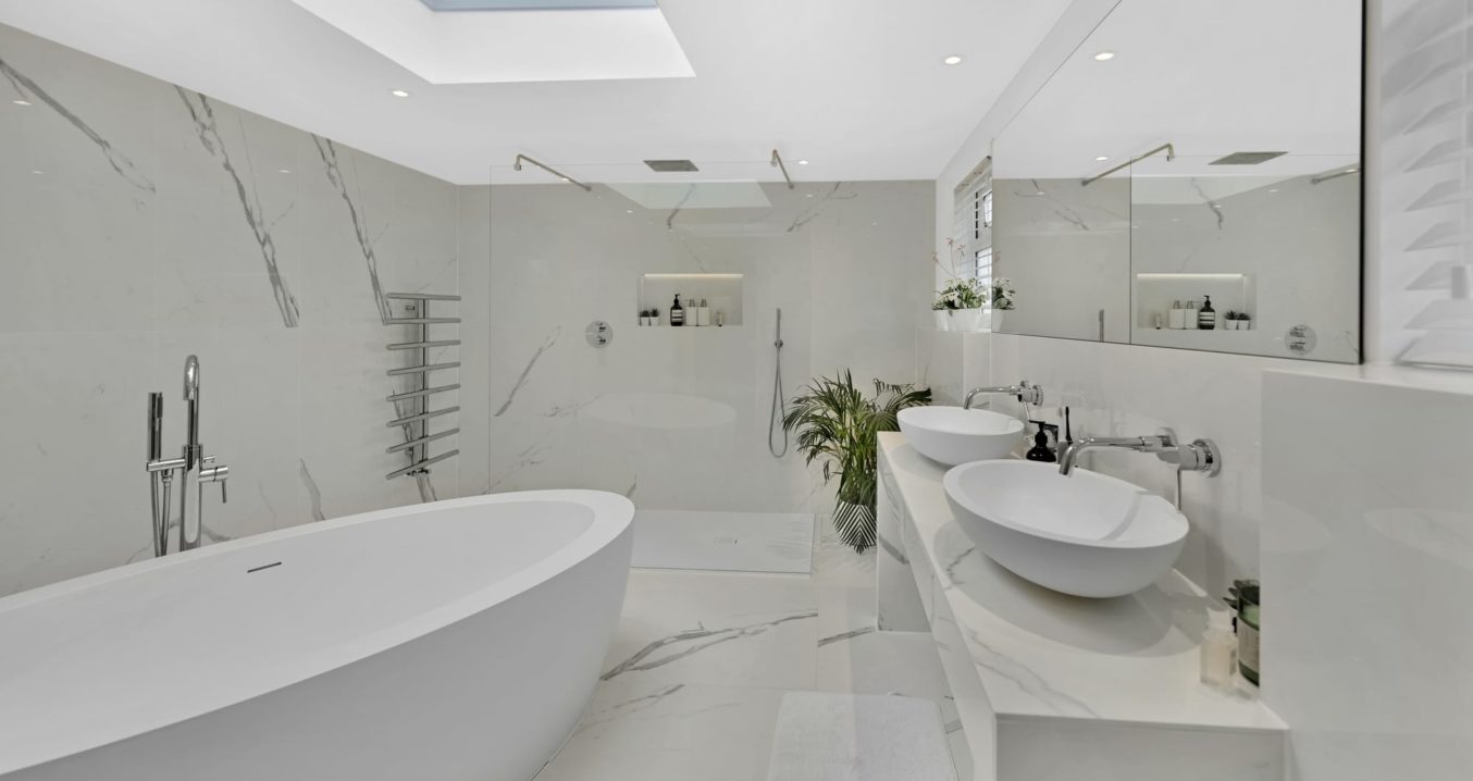 stunning en-suite bathroom in L-Shaped Dormer Surrey loft conversion, Thames Ditton KT10