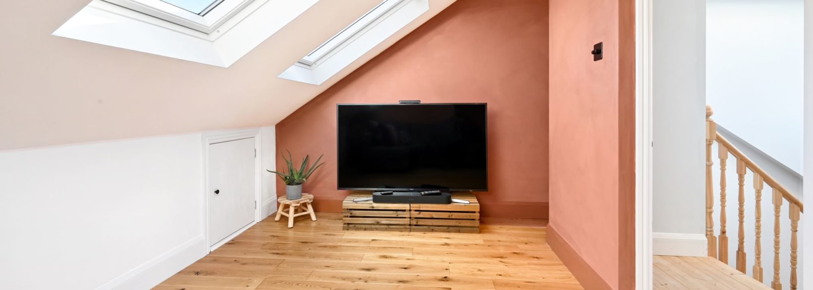 Light and airy living space Victorian Loft Conversion Hackney E5