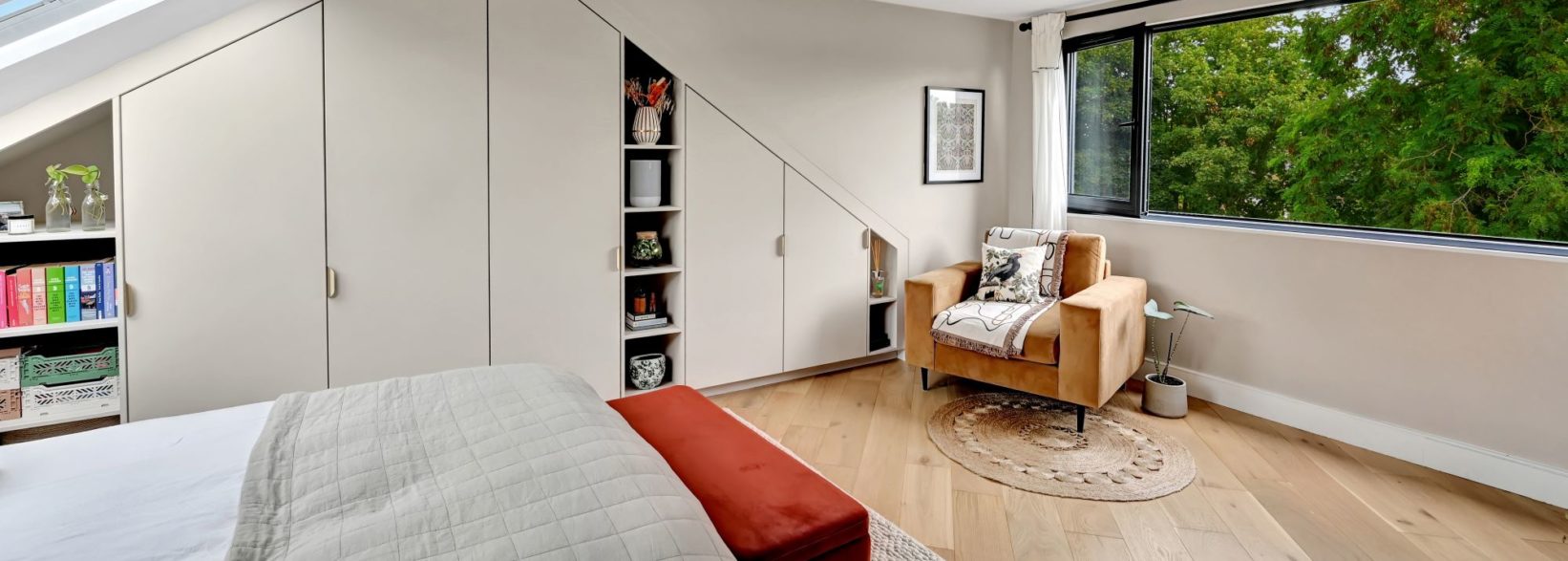 Timeless Mid-century Bedroom Renovation in Loft Conversion in Brentwood Essex CM13