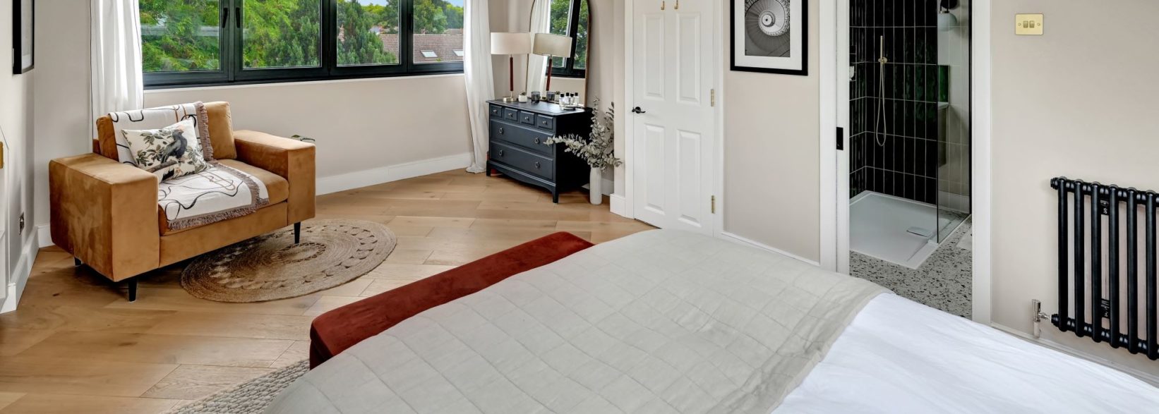 Beautiful Modern Mid-century Bedroom in Loft Conversion in Brentwood Essex CM13