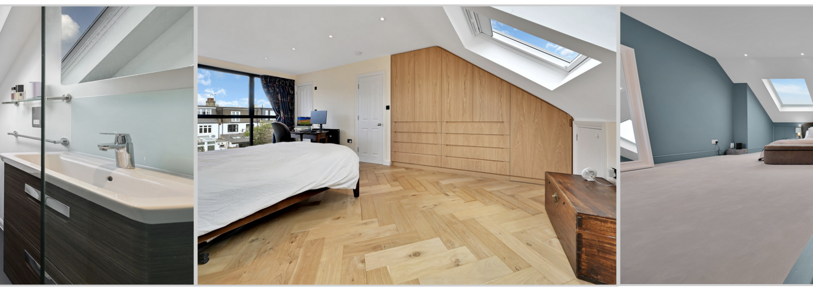 Light and modern bathroom and bedroom. Bexley and Bexleyheath loft conversions