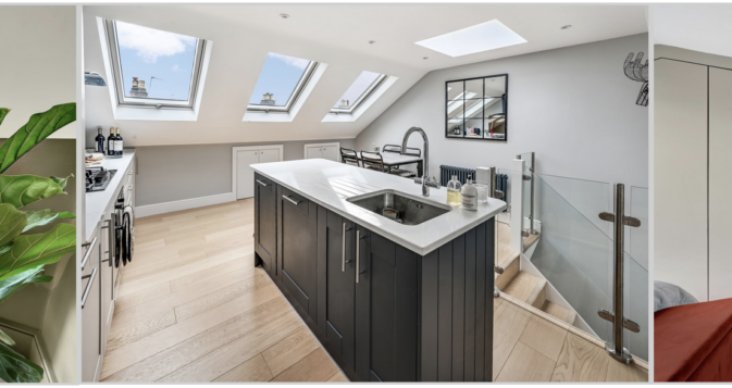 Loft conversions greenwich. images of three rooms with modern look and bespoke design
