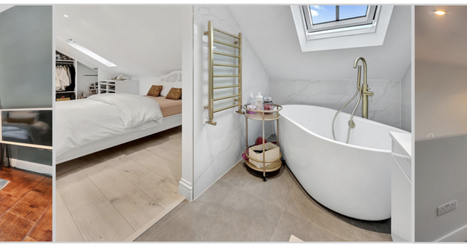 Chic and stylish bedrooms in loft conversions. Broxbourne Herts